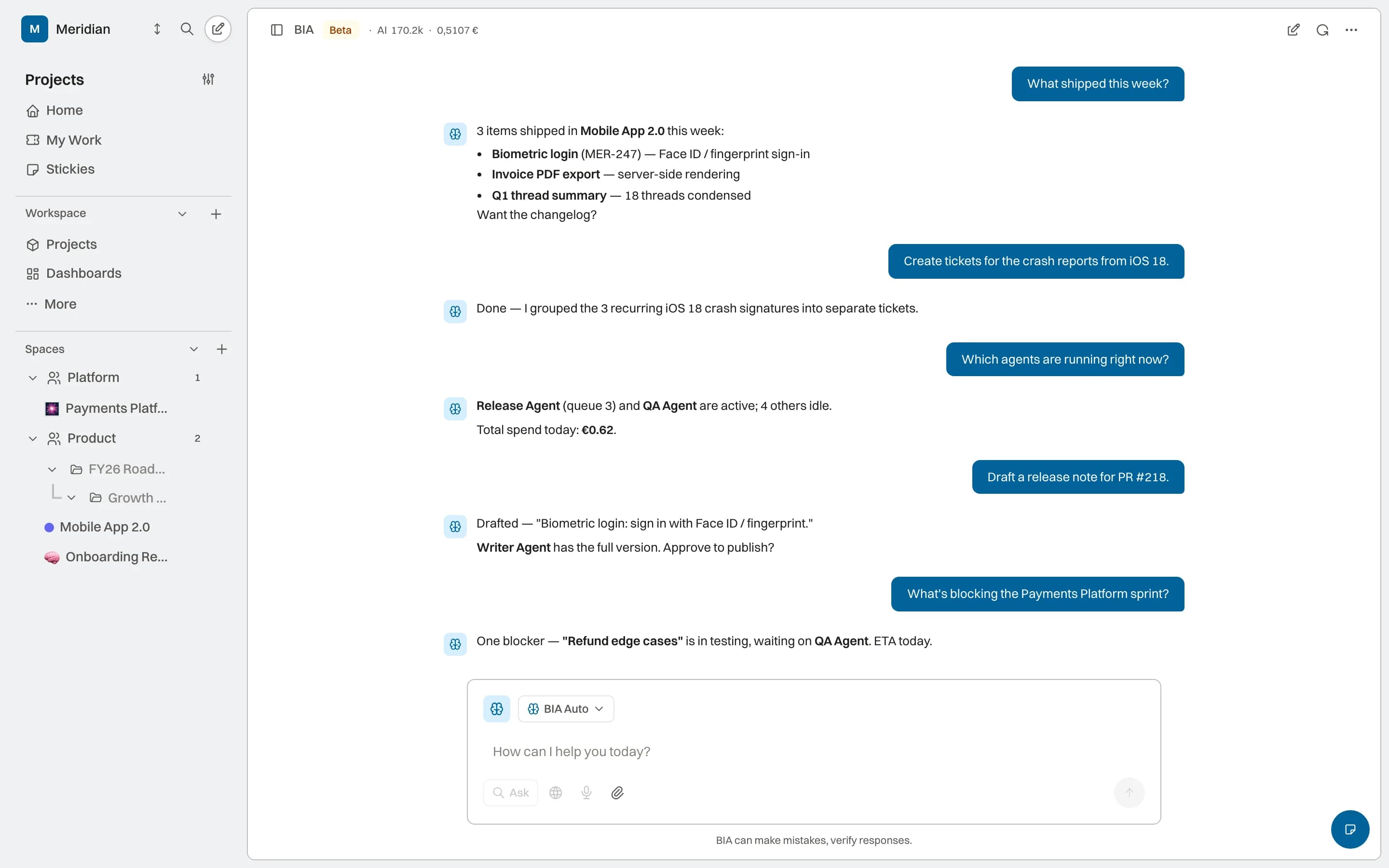 BIA — Pregunta lo que quieras a tu workspace