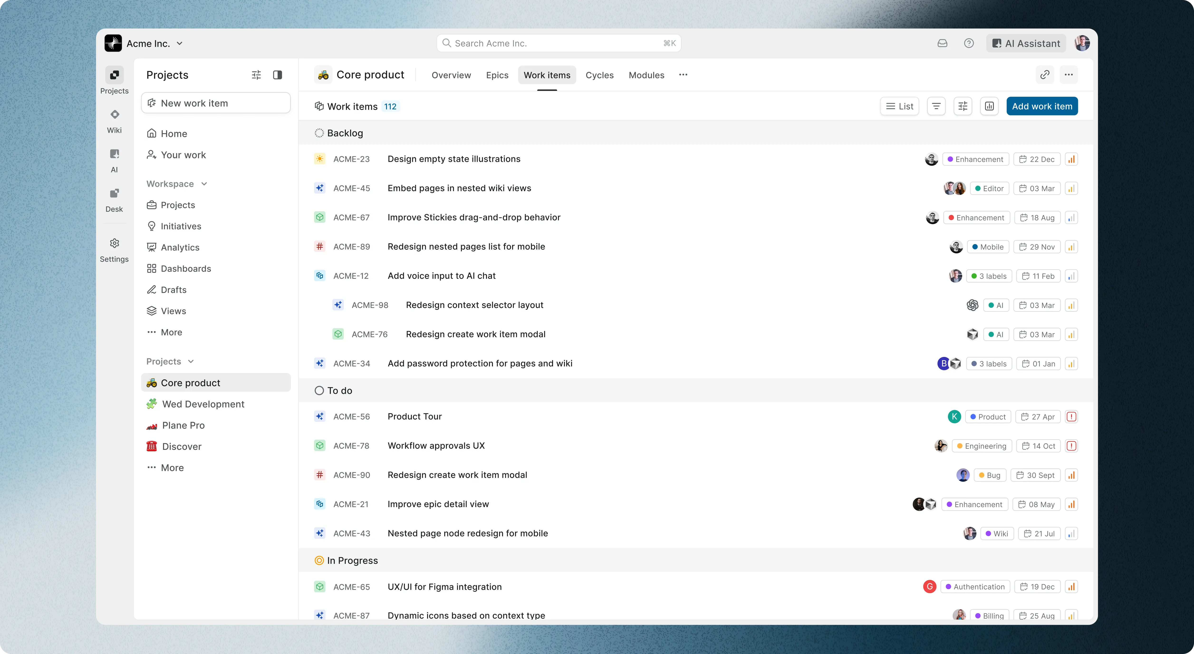Plane product screenshot