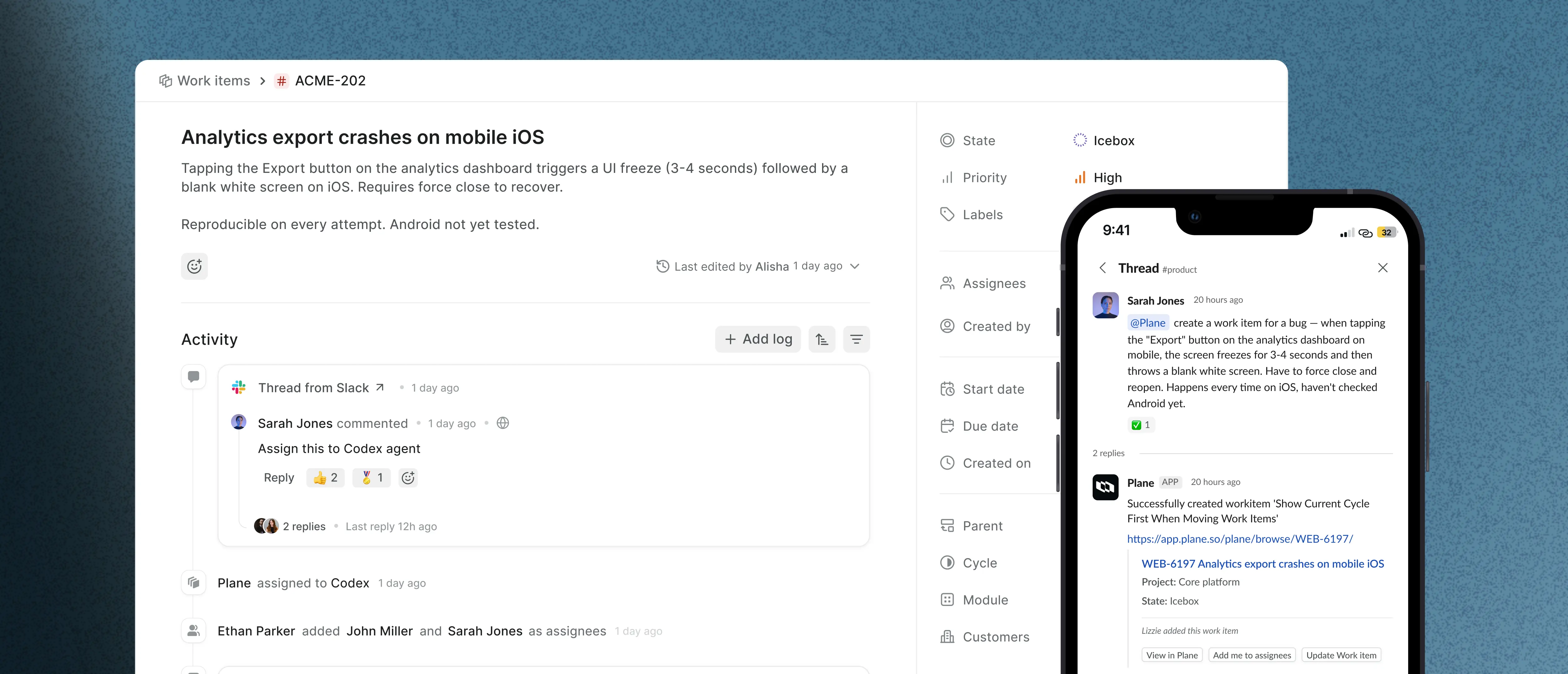 Plane AI work item with AI assistant