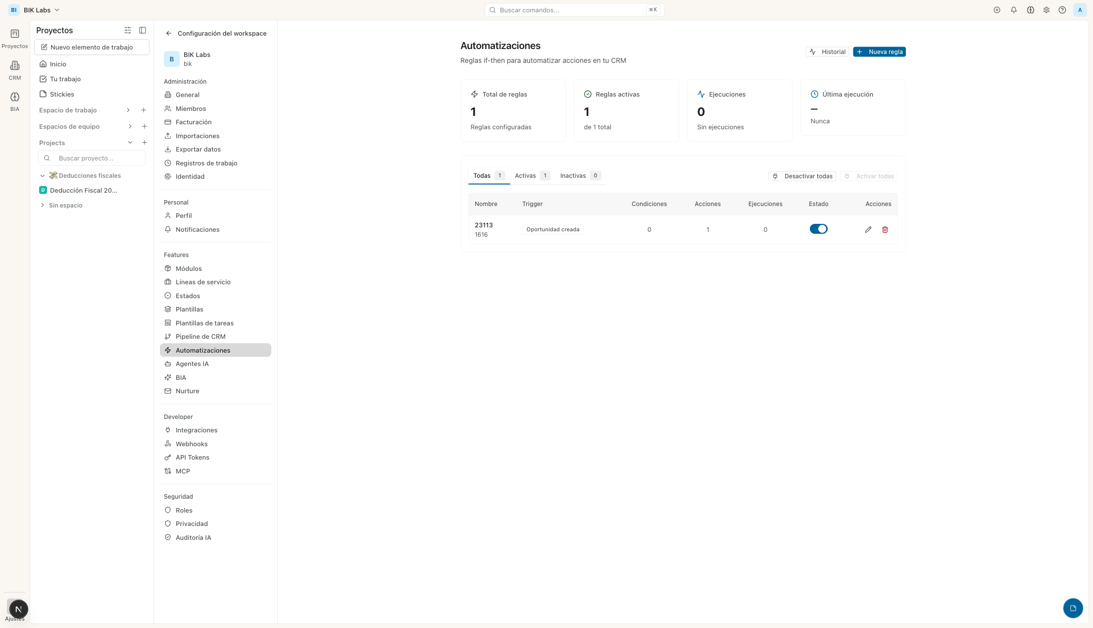 Automatizaciones con historial