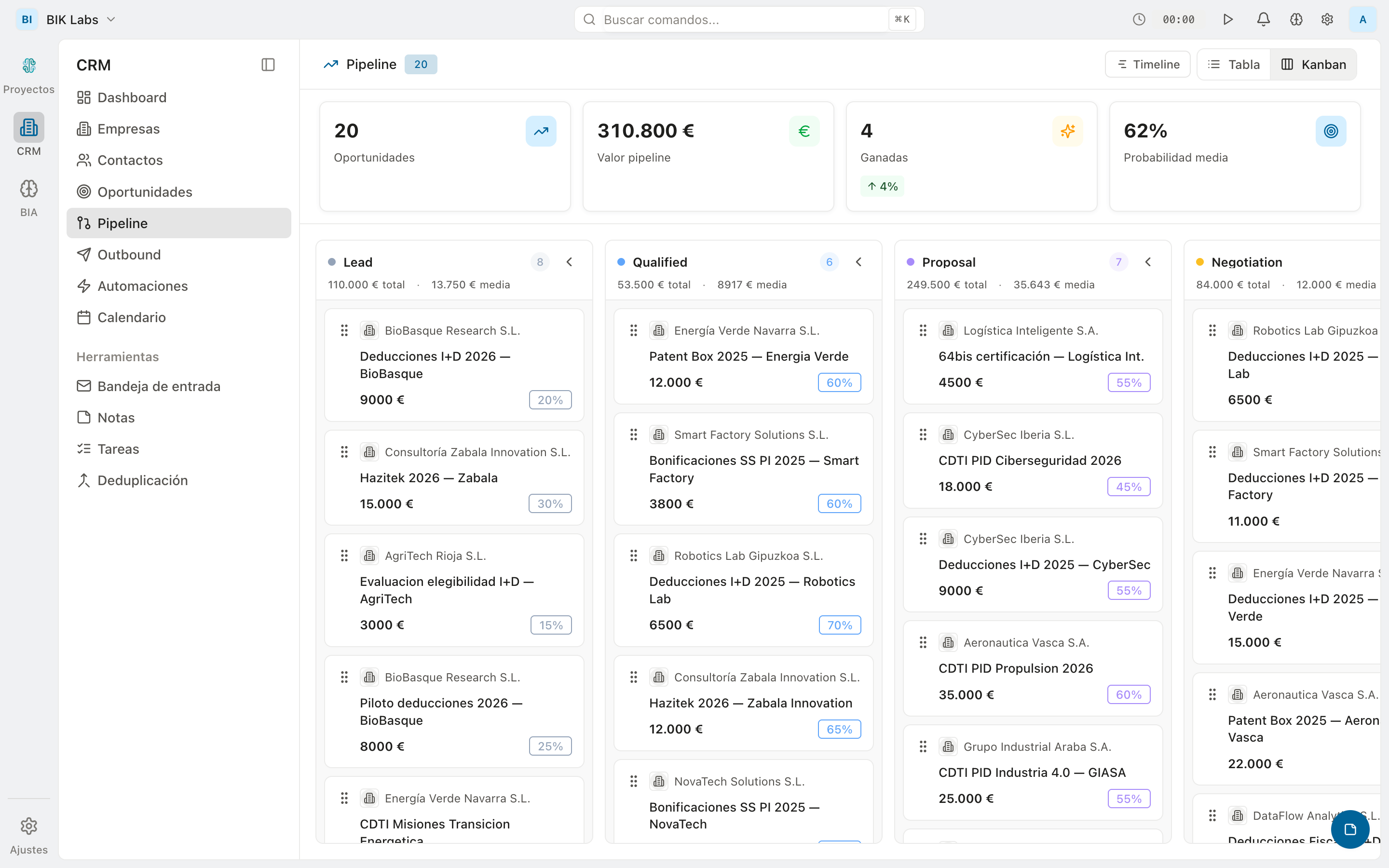 Built-in CRM from day one