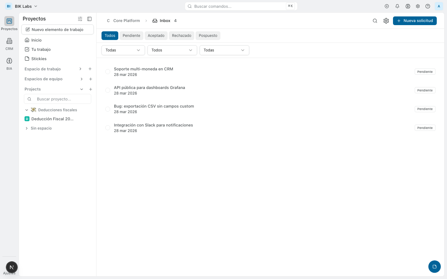 Intake para solicitudes
