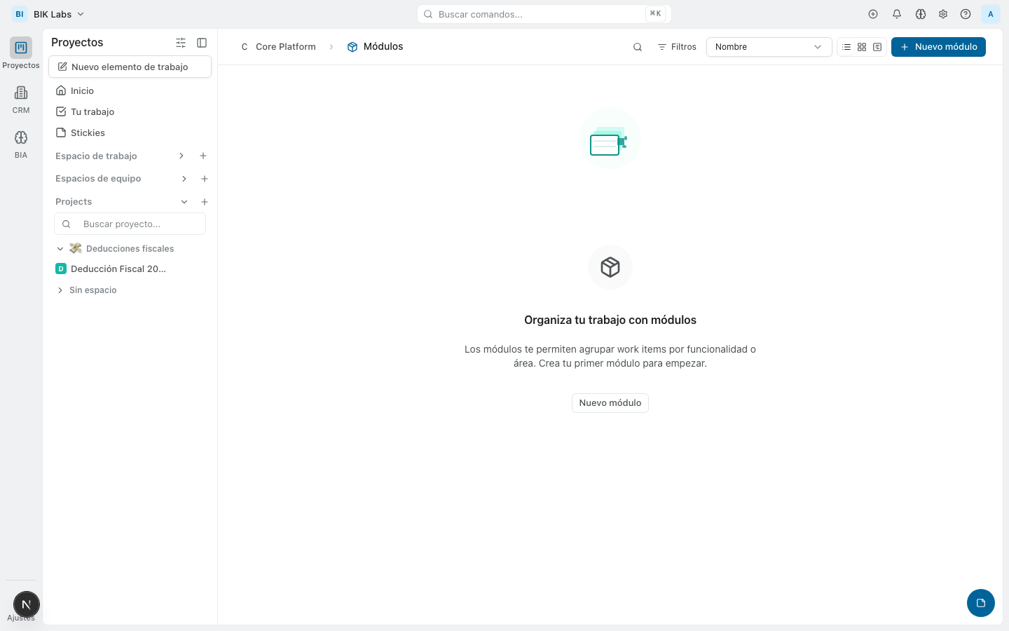 Módulos para agrupar features