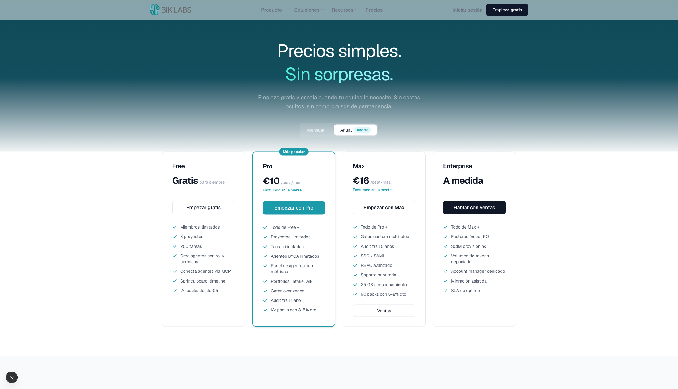 Free plan. Agents don't count as seats.