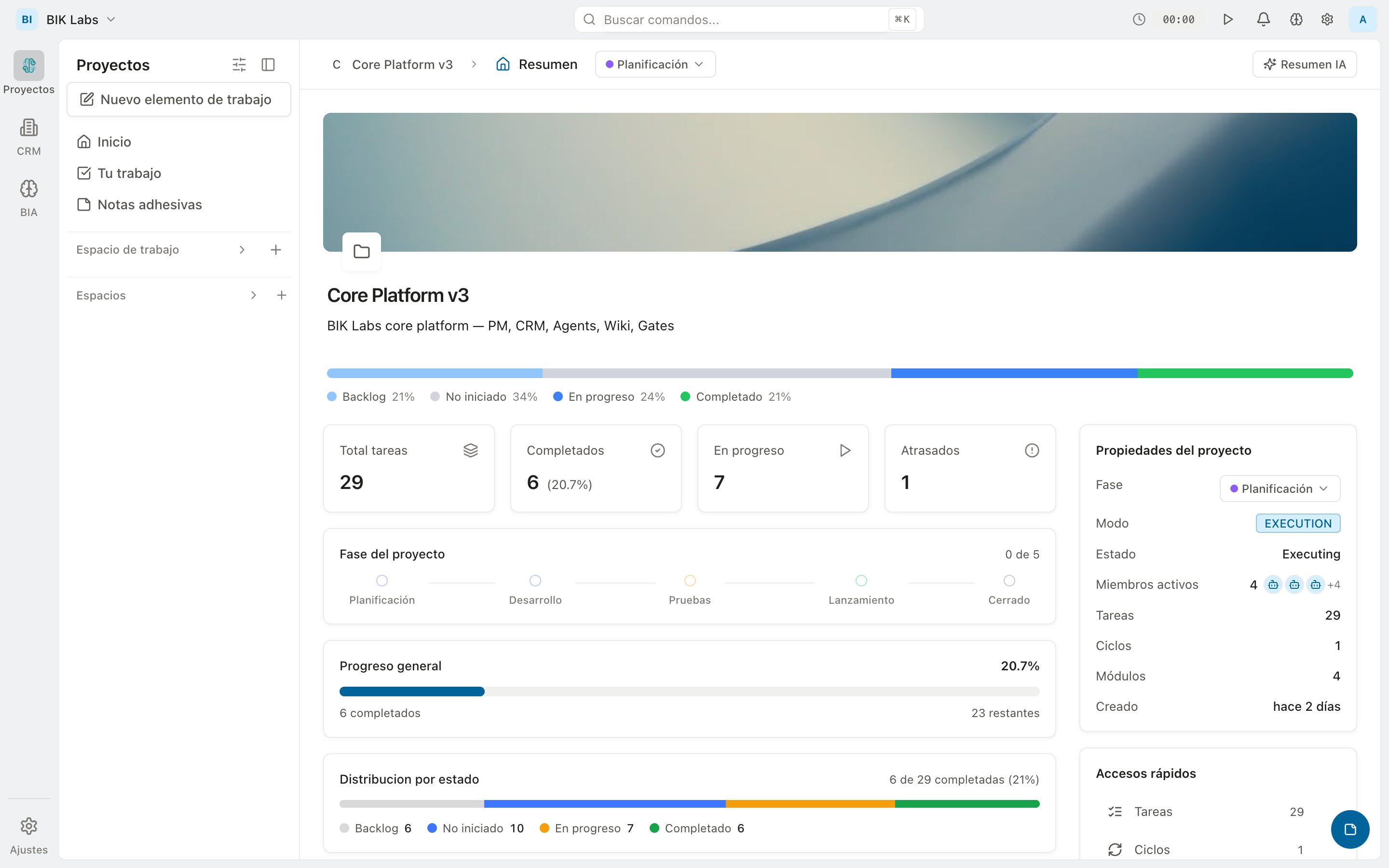 Cross-project views