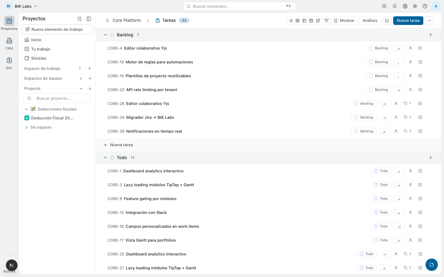 Timeline de lanzamientos