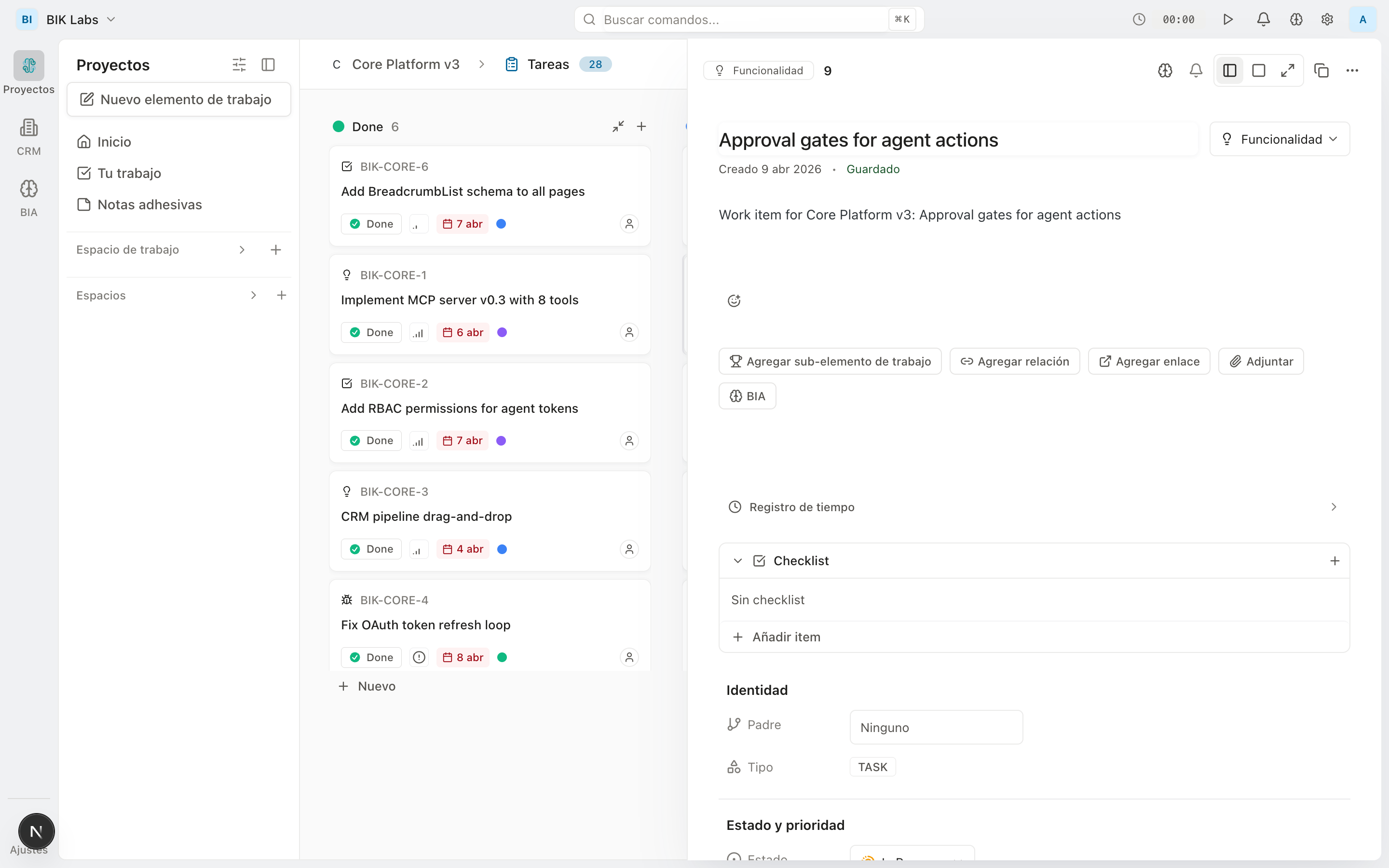 Activity feed