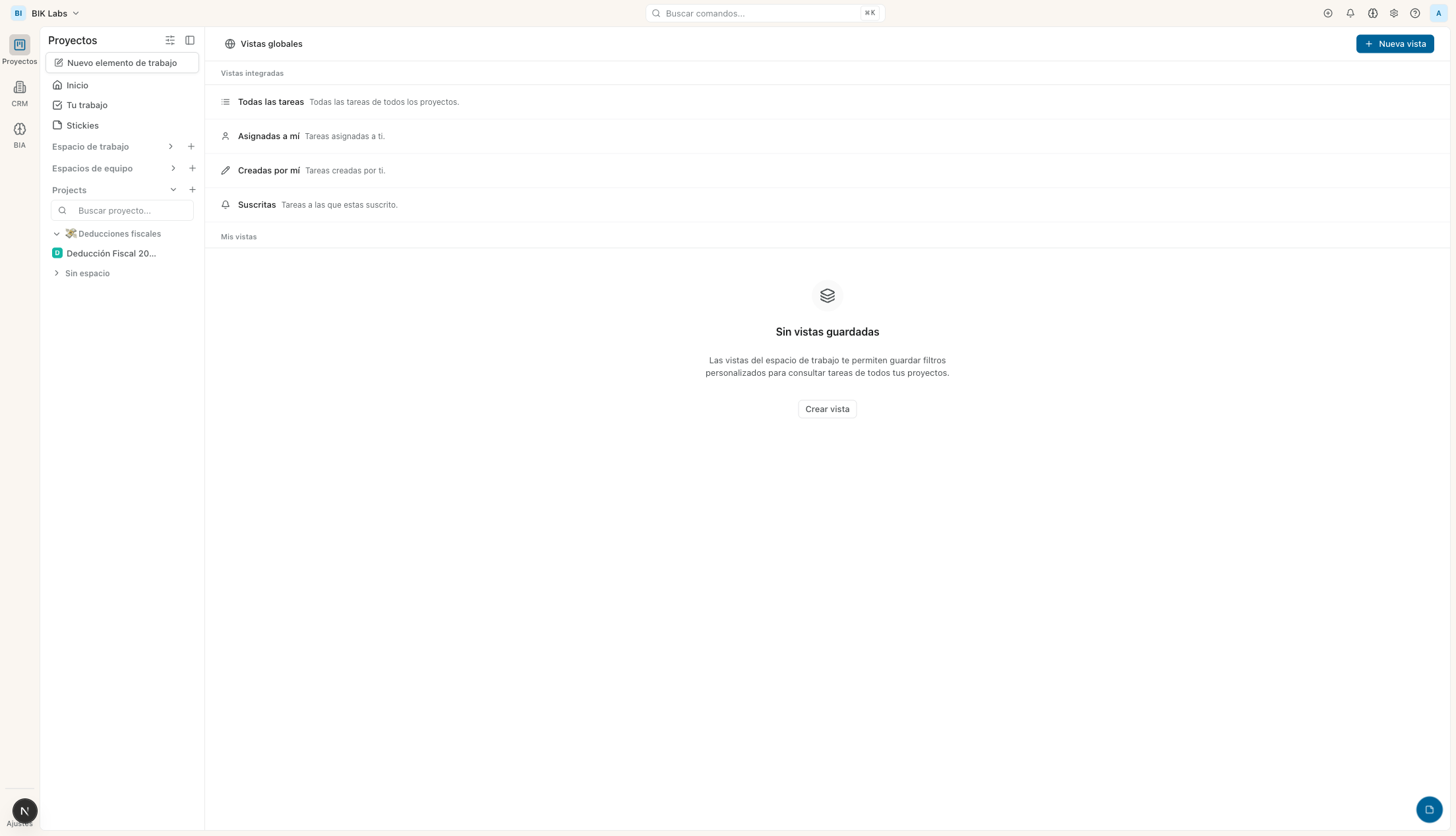 Vistas que cruzan proyectos